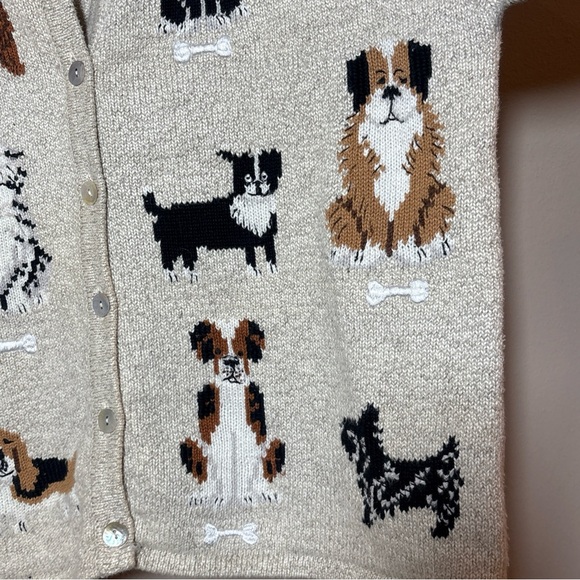 The Company of  Dogs Cardigan Sweater Women’s Sz Medium Granny Cottage - Picture 3 of 7